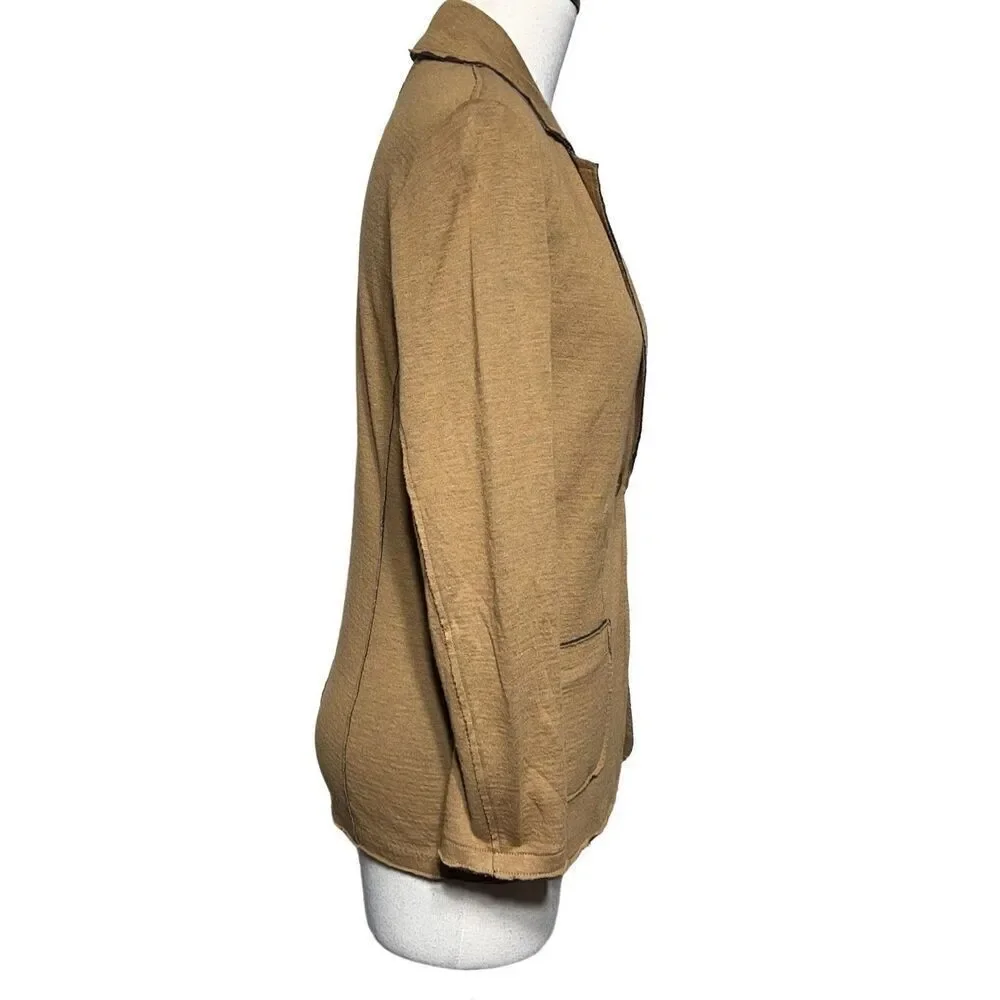 Majestic Filatures Fitted Cotton Cashmere Fitted Raw Edge Blazer Size 1